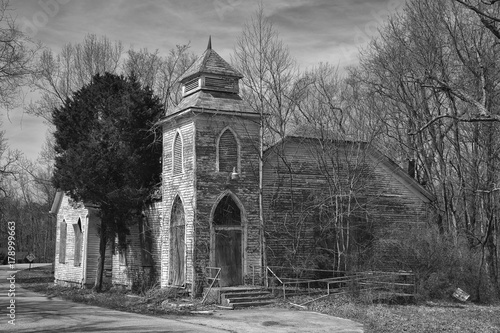 View Of Church Before Being Razed  BW- 5142 photo