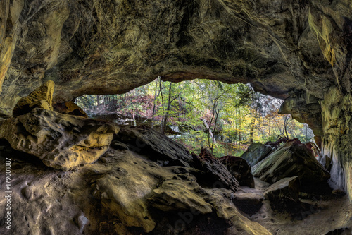 Woodland Recess Cave Panorama - Piatt Park - Monroe County, Ohio photo