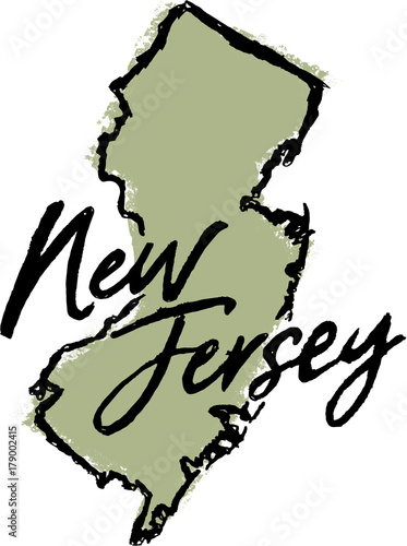 Hand Drawn New Jersey State Design