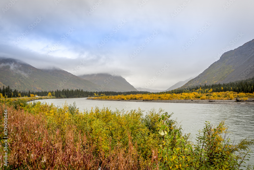 Mountains landscape at Glacier Bay National park, Alaska 