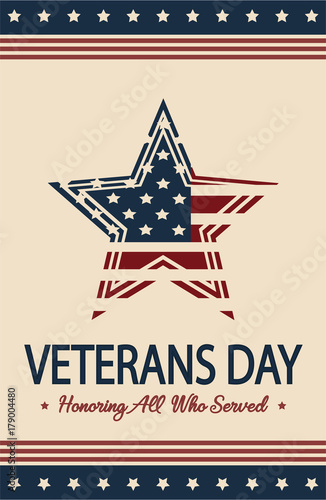 Veterans Day card or background. vector illustration.