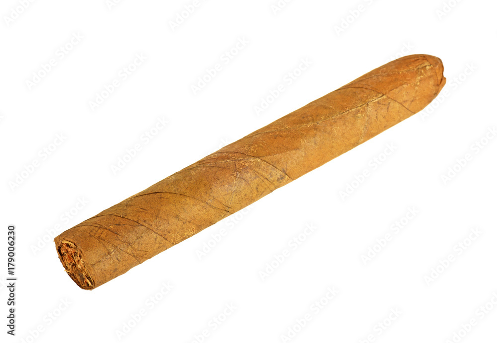 Brown cigar isolated on a white background Brown cigar isolated on a white background
