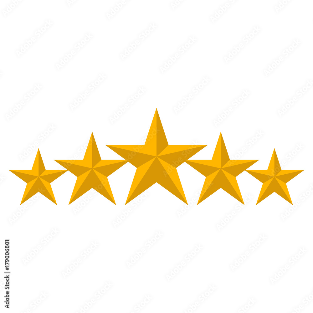 Fototapeta premium 5 Rating stars isolated on white background