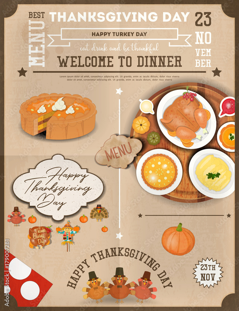 Thanksgiving Dinner Menu Card Thanksgiving Dinner Menu Card