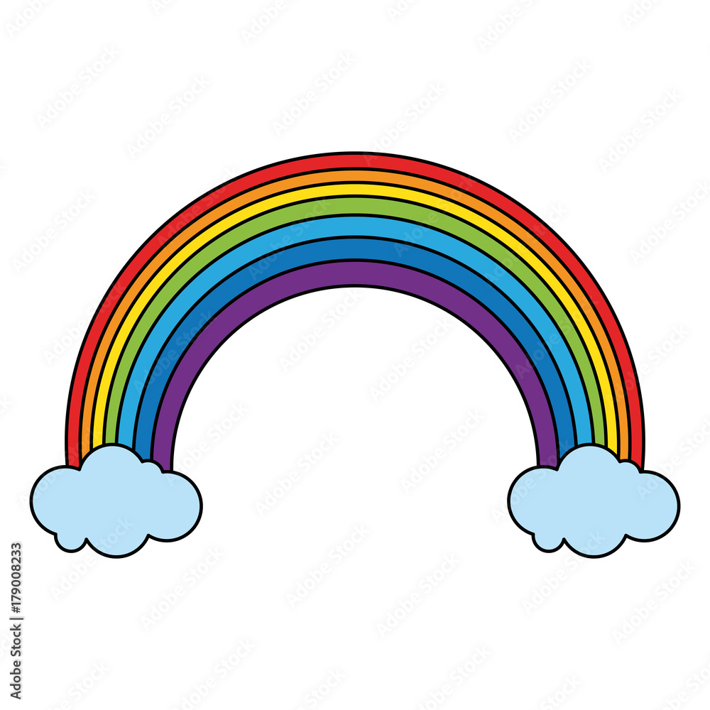 rainbow with clouds icon image vector illustration design rainbow with clouds icon image vector illustration design