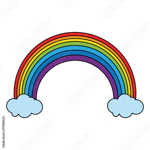 rainbow with clouds icon image vector illustration design