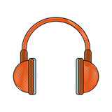 Music headphones device icon vector illustration graphic design