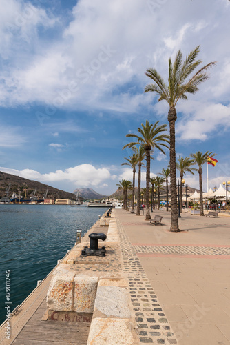 Tourist walking in Marina of Cartagena, Murcia, Spain. © herraez