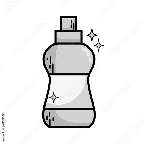 grayscale detergent liquid plastic bottle to clean house
