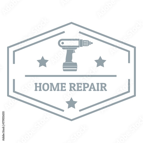 Repair home logo, simple gray style