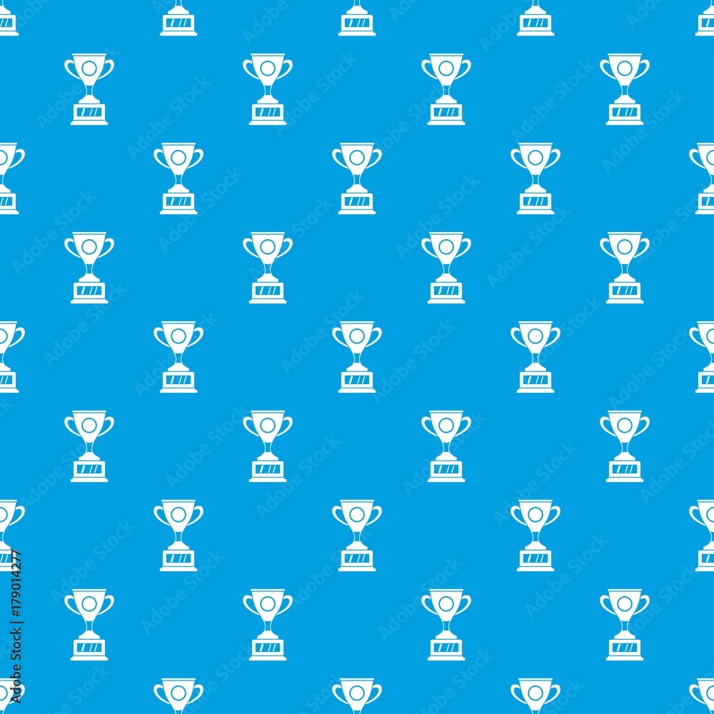 Winner cup pattern seamless blue