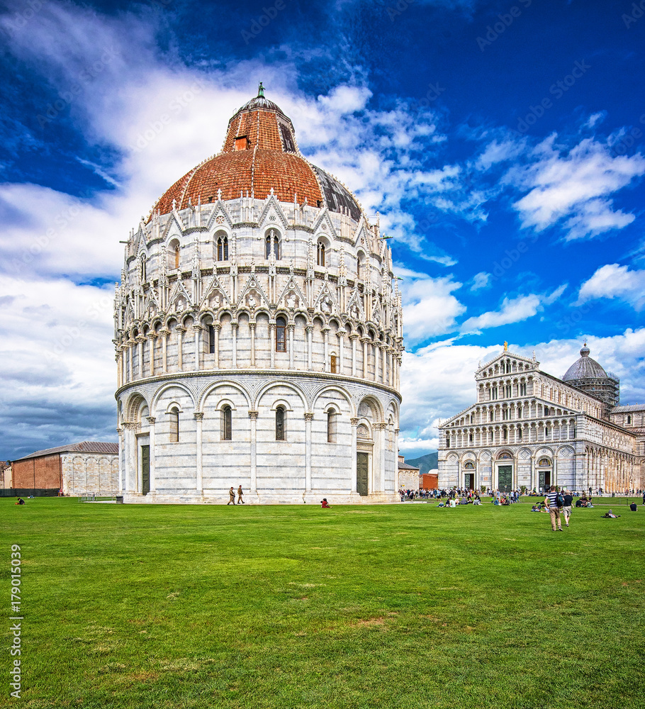Pisa Baptistery in Square of Miracles in Pisa, Italy