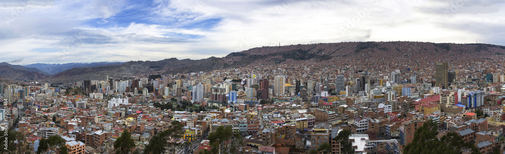 Panorama of City of La Paz Bolivia from Killi Killi Viewpoint