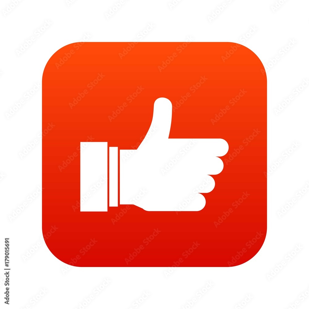 Thumb up sign icon digital red Thumb up sign icon digital red