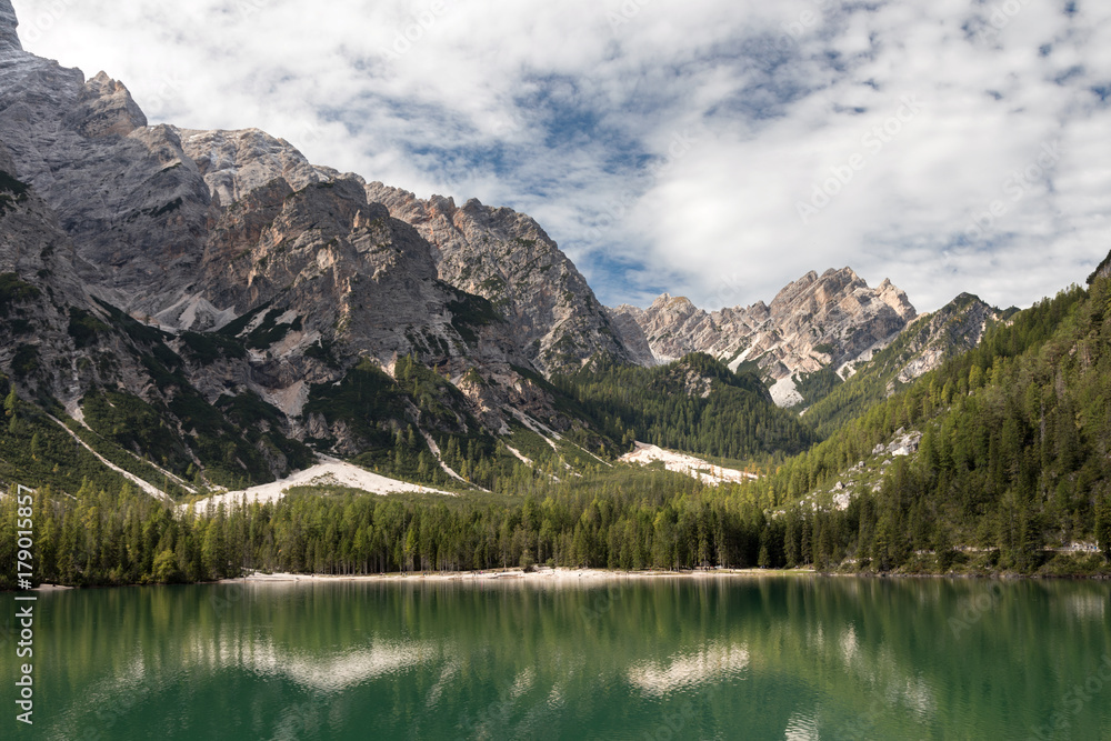 Mountain reflections at Lake Prags