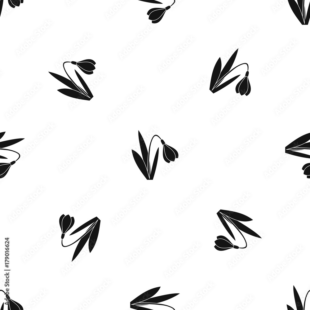 Bell flower pattern seamless black Bell flower pattern seamless black