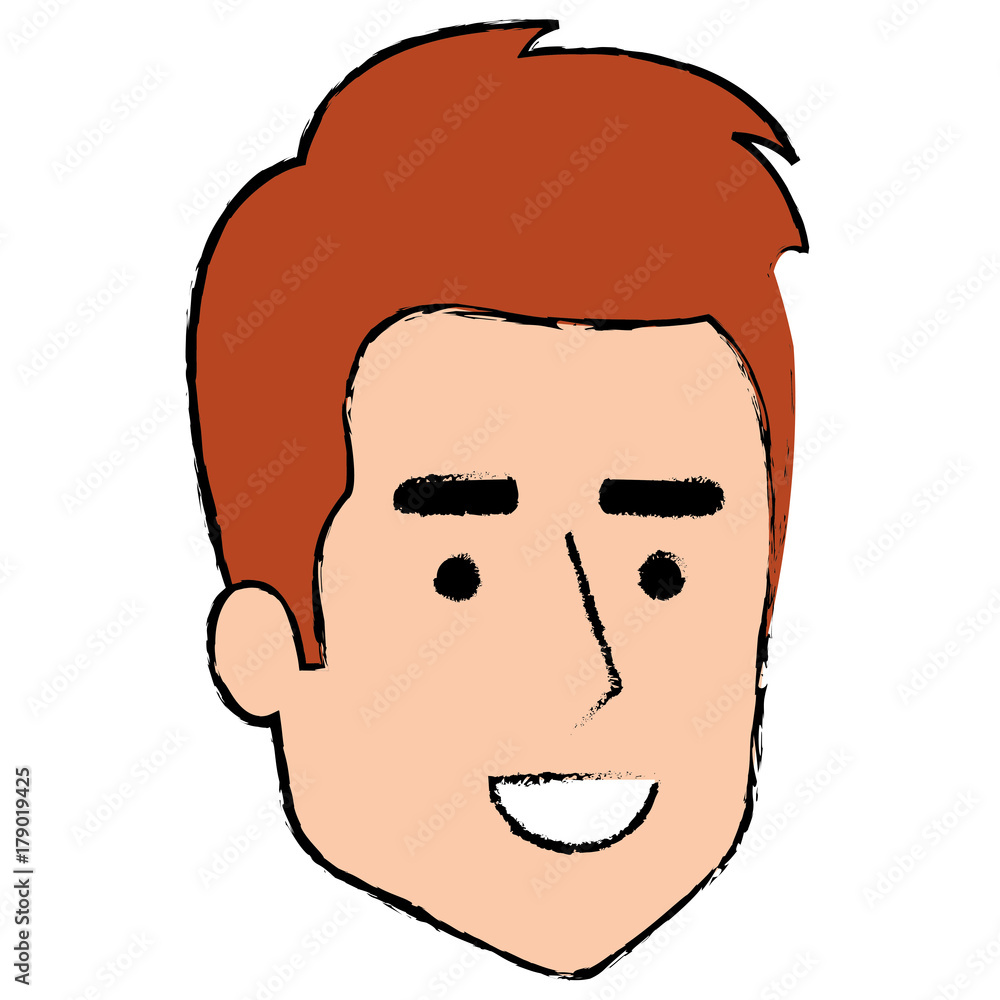 young man head avatar character