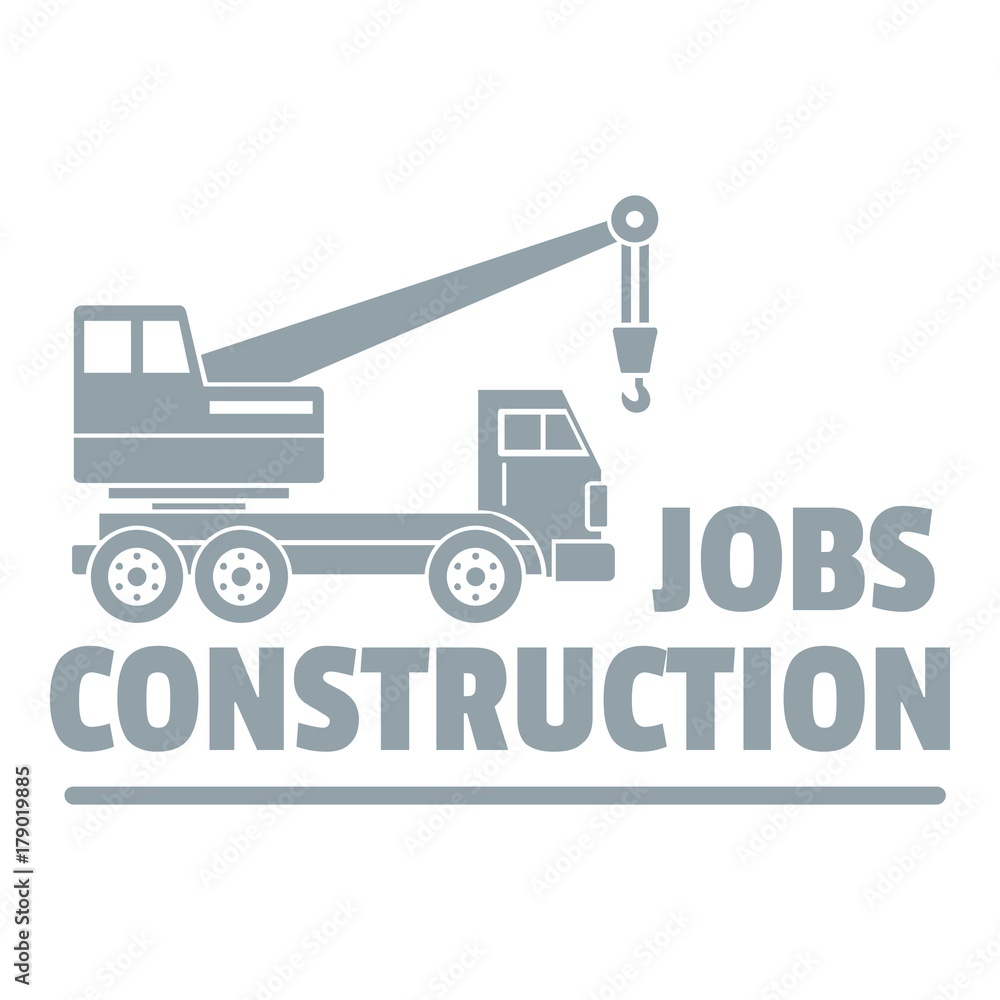 Naklejka premium Construction job logo, simple gray style