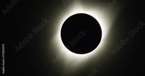 The corona of the sun is visible during totality of the solar eclipse viewed from Mackay, Idaho. photo