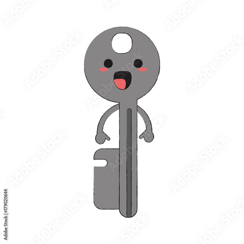 key happy cartoon character icon image vector illustration design 