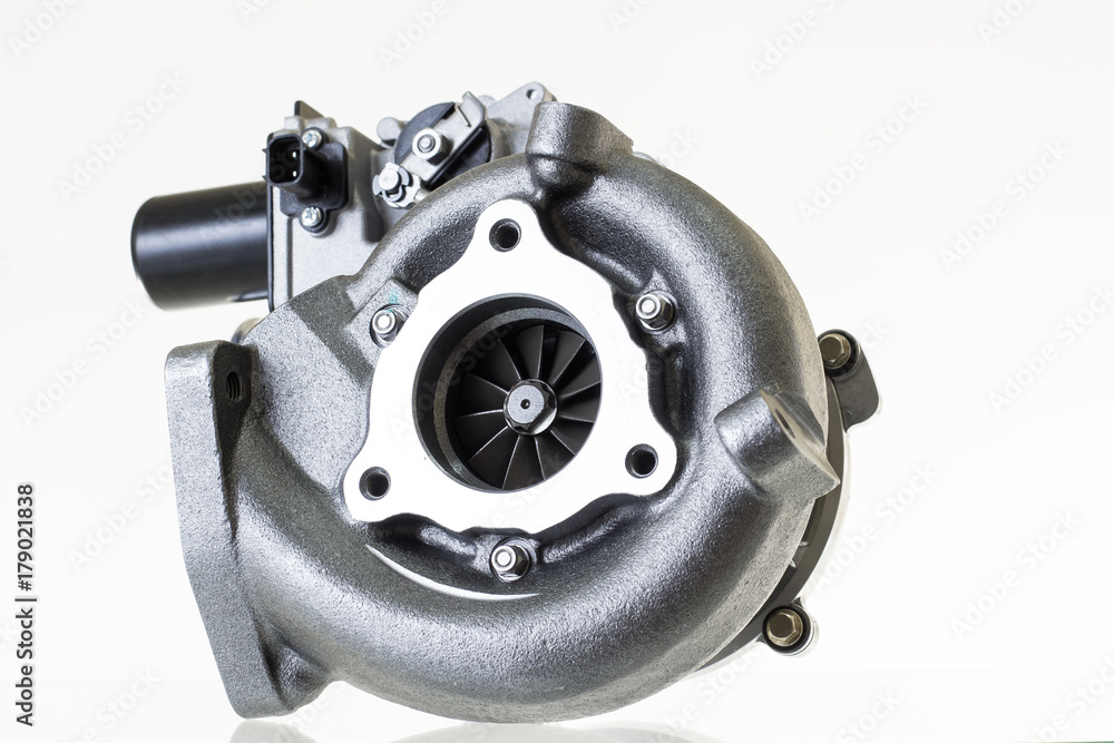 new turbocharged car engine Isolated on a light background new turbocharged car engine Isolated on a light background