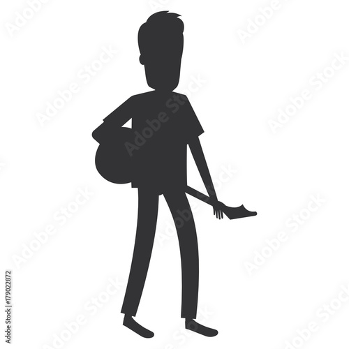 man playing guitar electric character