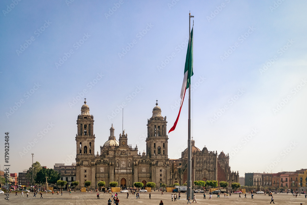 Fototapeta premium Catedral Metropolitana da Cidade do Mexico e Zocalo