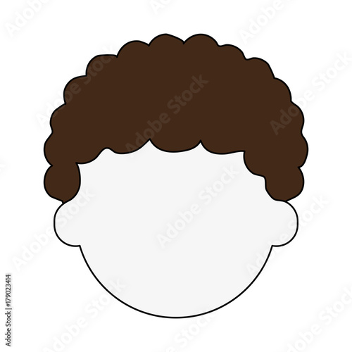 man with curly hair avatar head icon image vector illustration design 