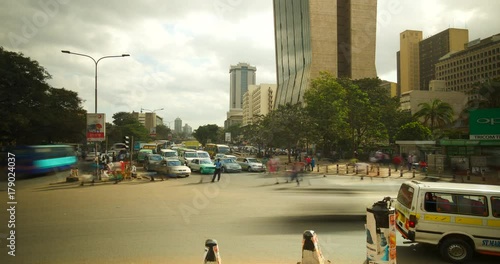 Timelapse of a busy street in Nairobi. Kenya, Africa