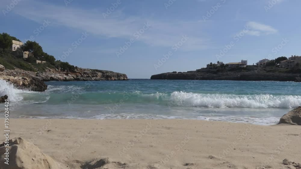 Sea waves and sandy beach. Spain. Sea waves and sandy beach. Spain.