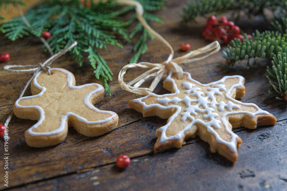 Various cookies for children with Christmas symbols in their environment. Various cookies for children with Christmas symbols in their environment.
