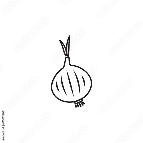 Vector Onion icon. Farm vegetables element. Premium quality graphic design. Signs, outline symbols collection, simple thin line icon for websides, web design, mobile app, infographics