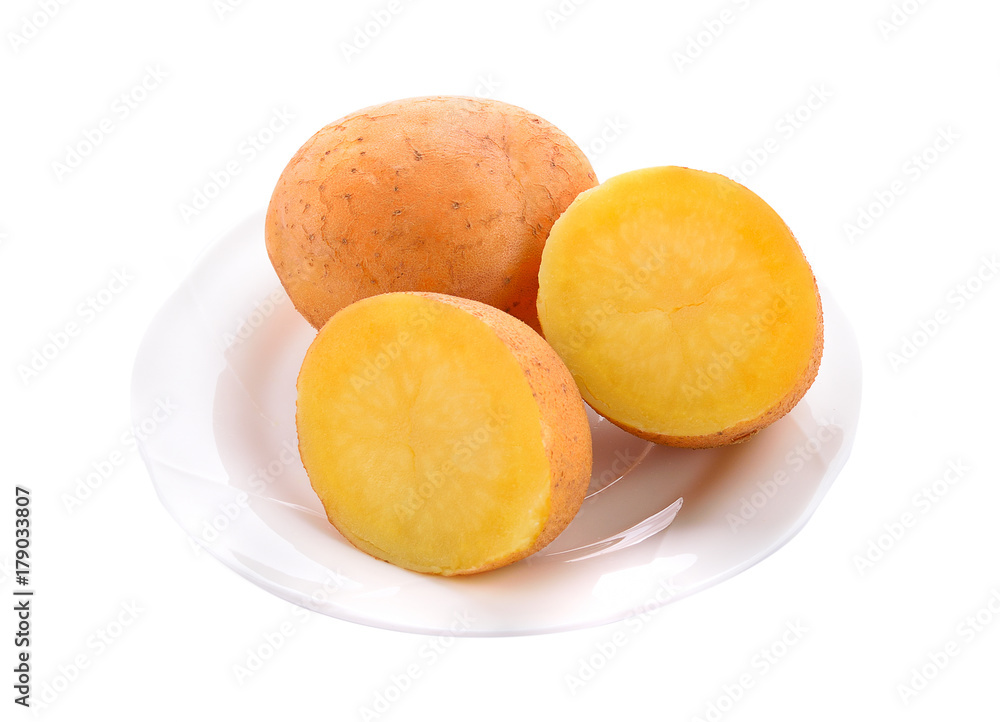 Boiled potatoes isolated on white background. Boiled potatoes isolated on white background.