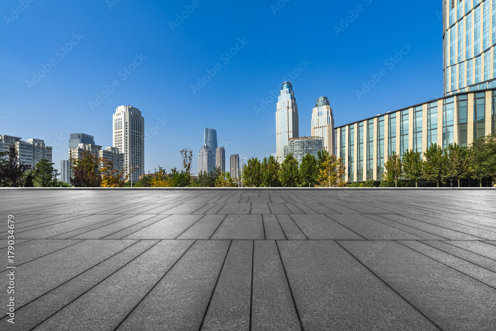City square and modern architectural scenery in the city, China