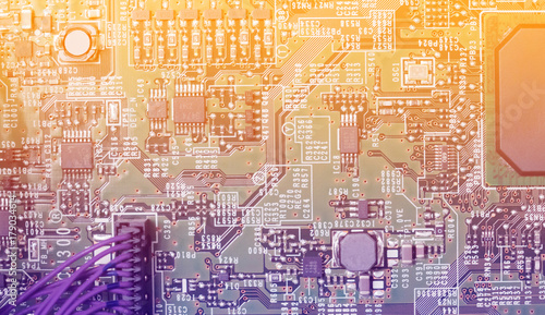 close up electronic circuit board