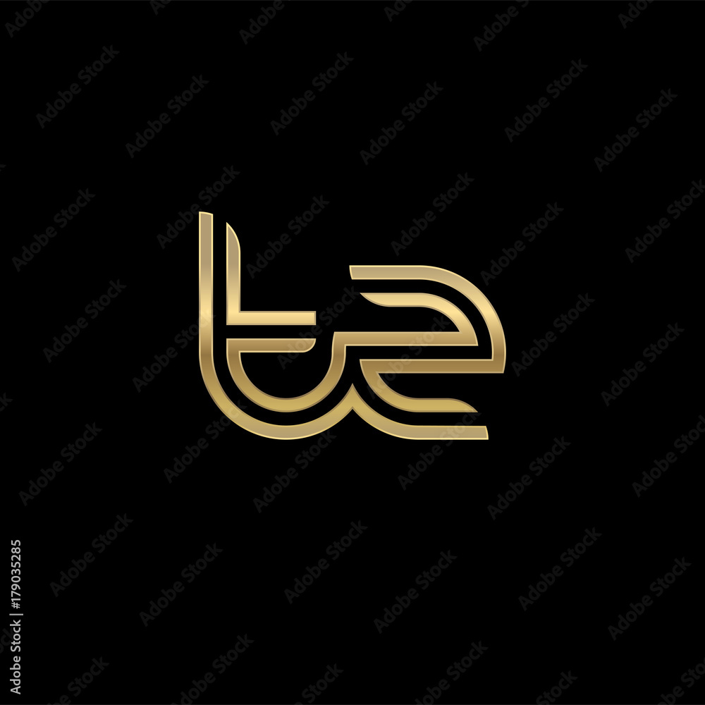 Initial lowercase letter tz, linked outline rounded logo, elegant golden color on black background Initial lowercase letter tz, linked outline rounded logo, elegant golden color on black background