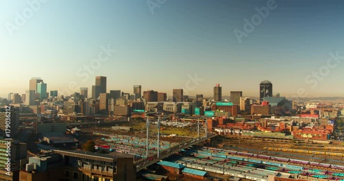 Timelapse of Johannesburg skyline, South Africa.
