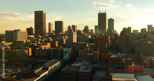 Timelapse of Johannesburg skyline, South Africa.