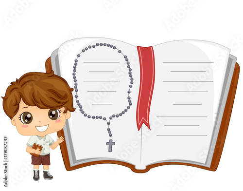 Kid Boy Bible Book Illustra...