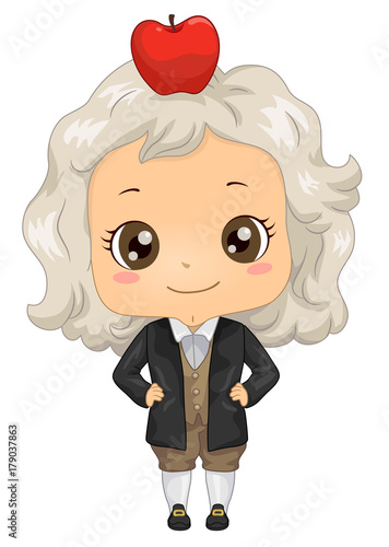 Kid Boy Costume Little Newton Illustration