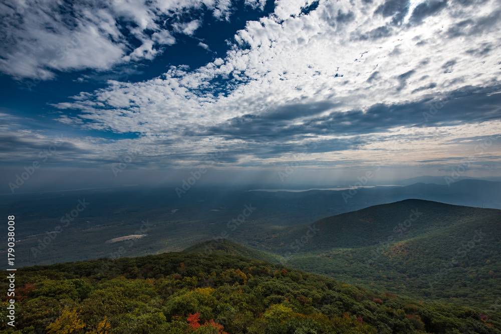Landscape of Catskill Mountains. View of Overlook Mountain in Woodstock - NY during the autumn.