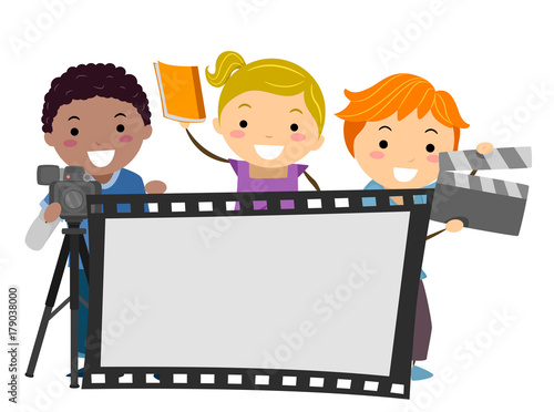 Stickman Kids Film Board Illustration