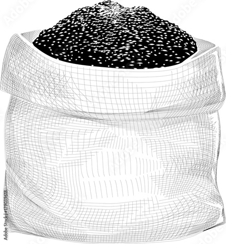 Grains Sack Sketch Illustra...
