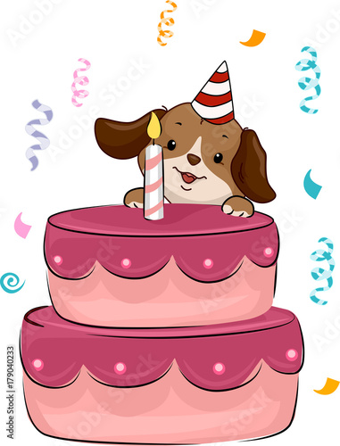 Dog Pink Birthday Cake Conf...