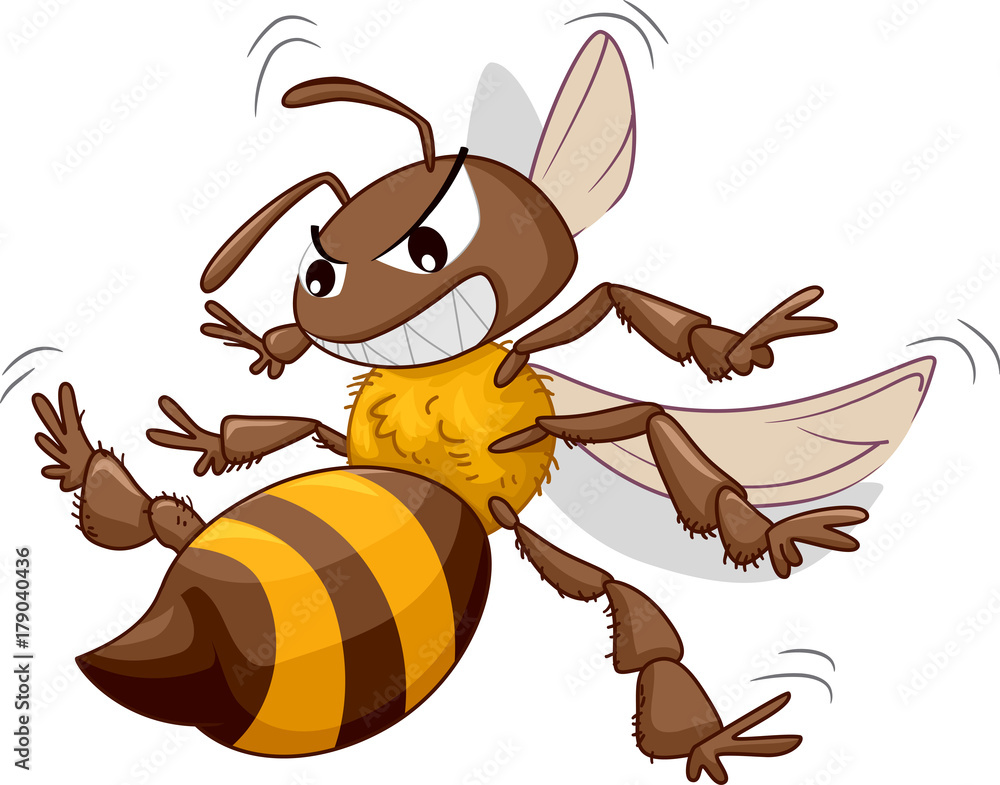 Animal Mascot Bee Sting Stock Vector | Adobe Stock