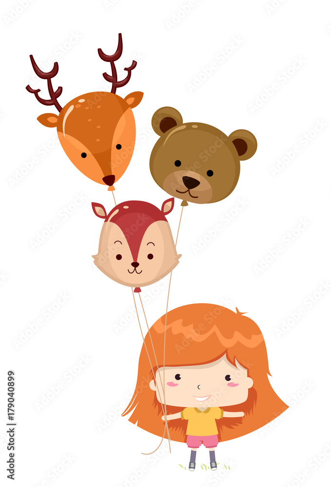 Kid Girl Woodland Animals Balloons Kid Girl Woodland Animals Balloons