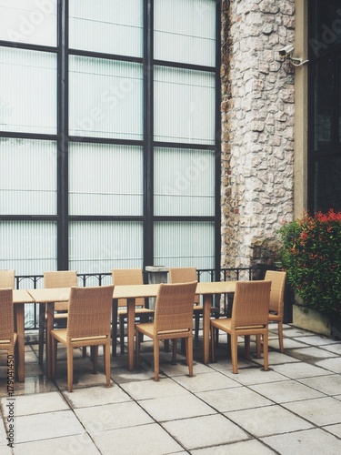Table with chairs at restaurant