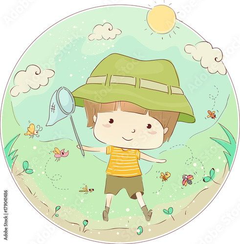 Boy Net Insects
