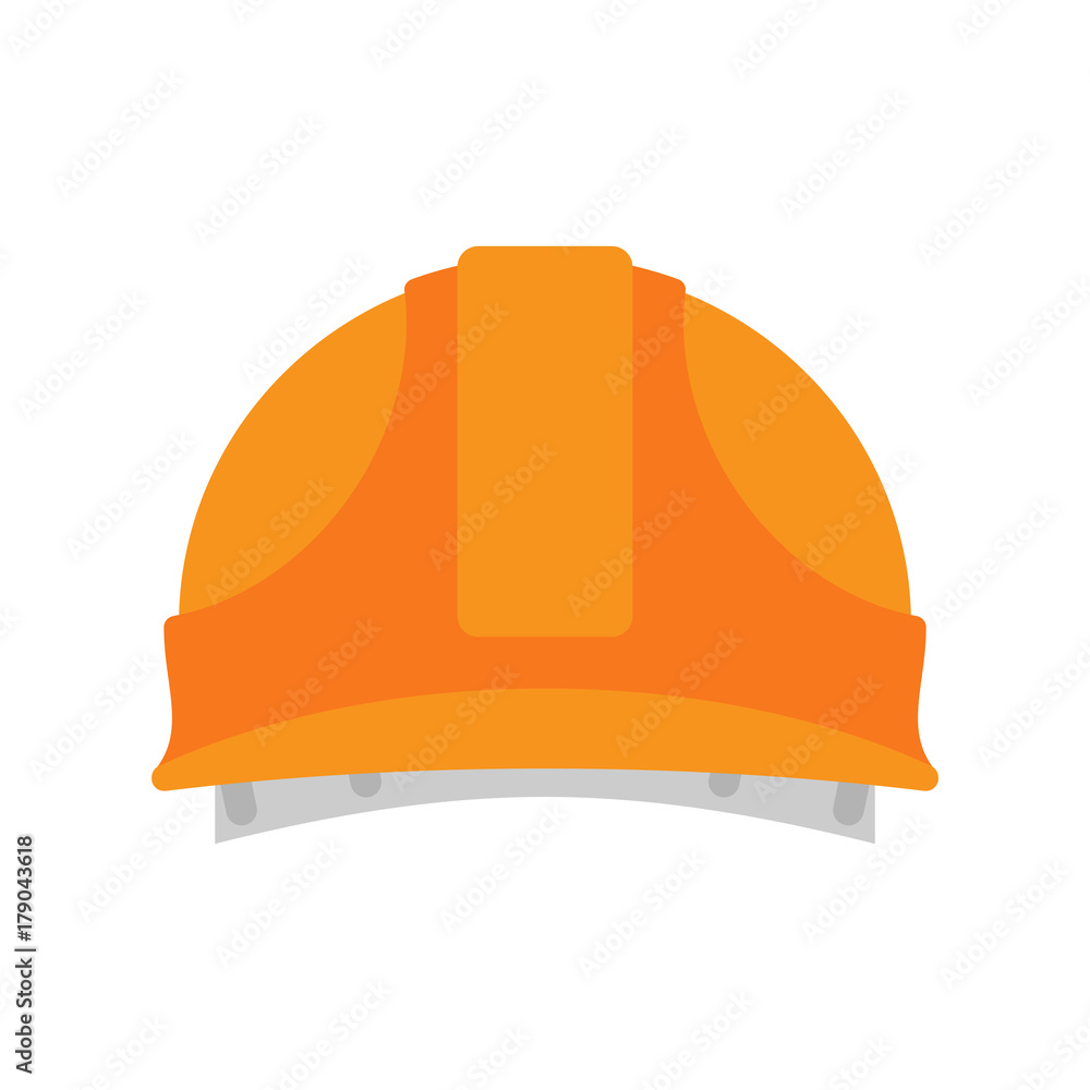 Builder Orange protective helmet. Serviceman hat. Vector illustration. Builder Orange protective helmet. Serviceman hat. Vector illustration.