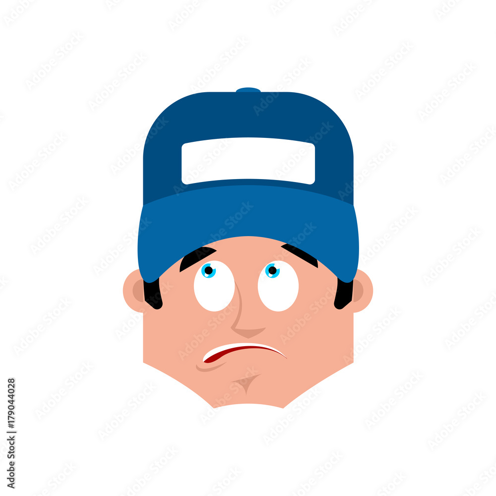 Plumber surprised emotion avatar. fitter astonished emoji face. Vector illustration Plumber surprised emotion avatar. fitter astonished emoji face. Vector illustration